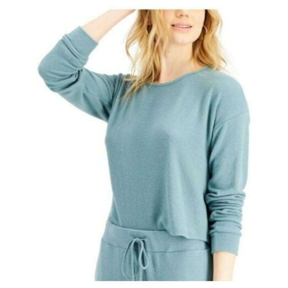 ALFANI INTIMATES Intimates Teal Ultra-Soft Knit Sleep Shirt Pajama Top S